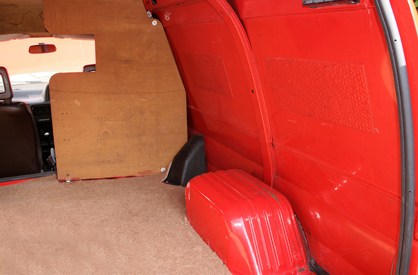 6. red robbo interior with anti-drum panelss