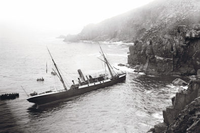 Historic shipwrecks around the Cornish coast