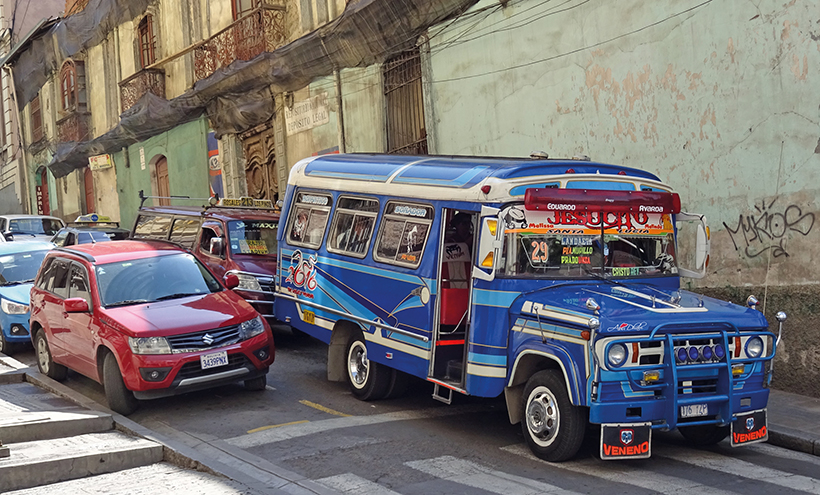 Colourful Bolivian buses