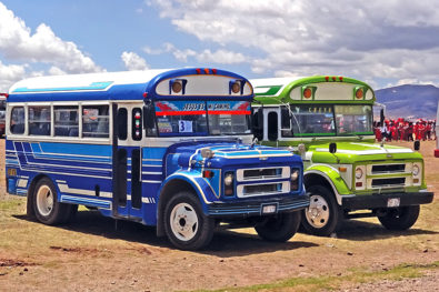 Colourful Bolivian buses!