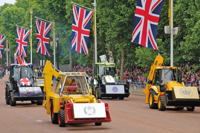JCB machines in Royal Pageant